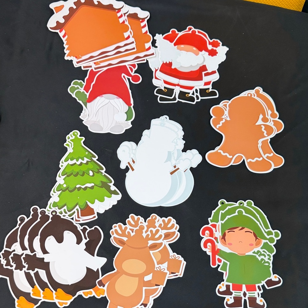 34 Count Festive Holiday Sticker Set DIY hanging holiday crafts paper ornaments